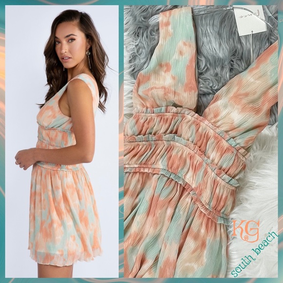 Fanco Dresses & Skirts - 📌 FANCO “Popsicle” Luxurious Silky Sexy Mini Party Dress Colorful Chiffon Lined